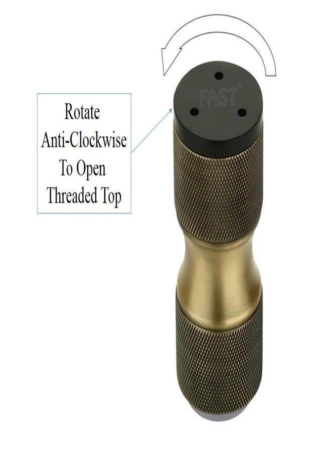 FAST Brass Antique Heavy Duty Round Lining Checks Sofa Legs with Rubber Pads for Sofa Bed Furniture Fittings - FSL03 (Brass Gold & Black, 4 Inch) - Image 3